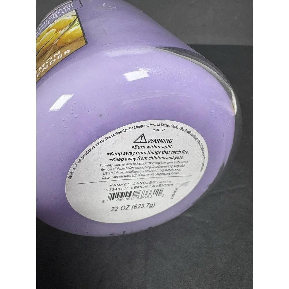 Yankee Candle Lemon Lavender Scented Large Jar 22 oz NEW